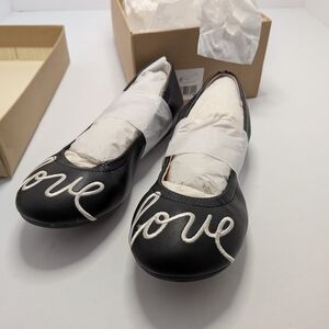 ED Ellen Degeneres EG- Langlee Size 12.5 Black And White With Embroidered Love